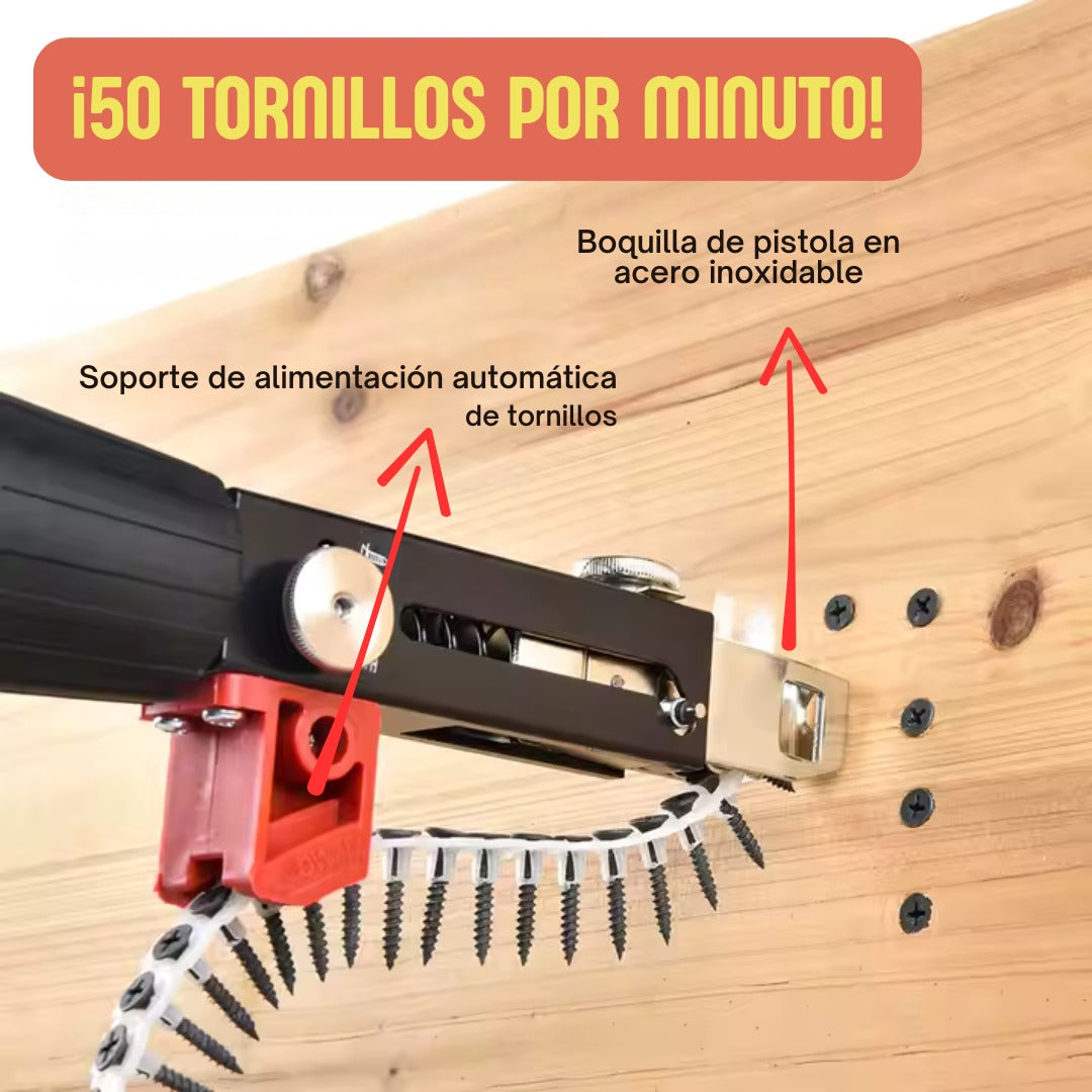 💥POWERNAIL SM: Eficiencia máxima-Clava, ajusta y repite sin interrupciones.