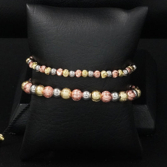 pulseras diamantadas BAÑO EN ORO 2 x 1