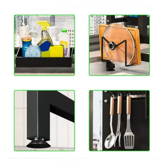 KITCHEN MASTER 2.0™ 👨🍳🧽 (65×30×80cm): Seca, organiza y mantiene todo libre de moho y gérmenes.