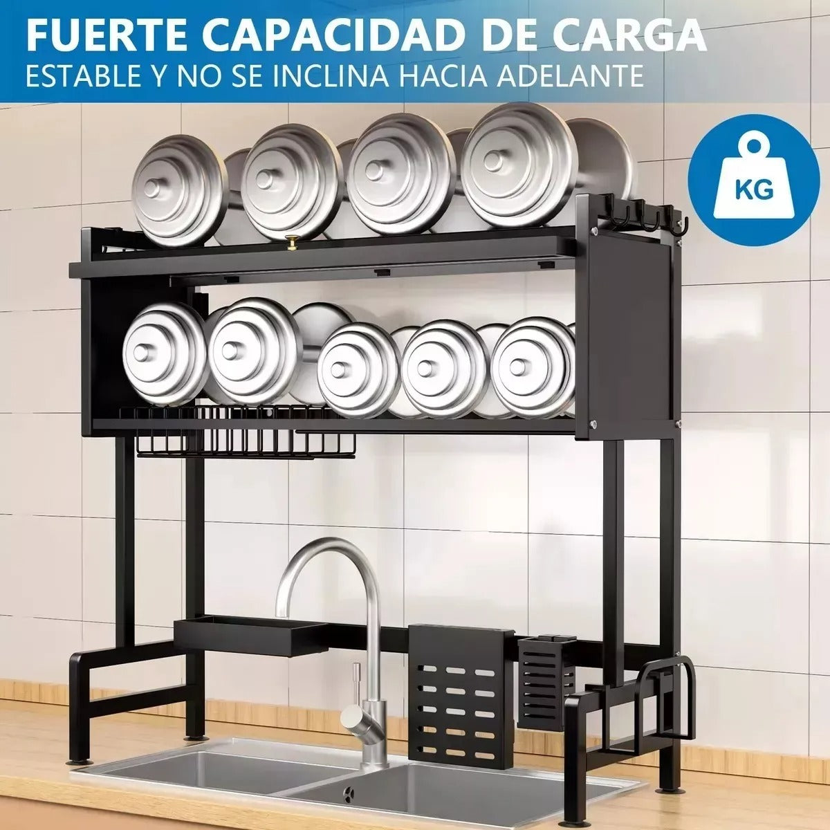 KITCHEN MASTER 2.0™ 👨🍳🧽 (65×30×80cm): Seca, organiza y mantiene todo libre de moho y gérmenes.
