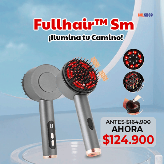 FULLHAIR™ SM 💇♂️: Estimula el crecimiento capilar desde la raíz con luz roja y azul.