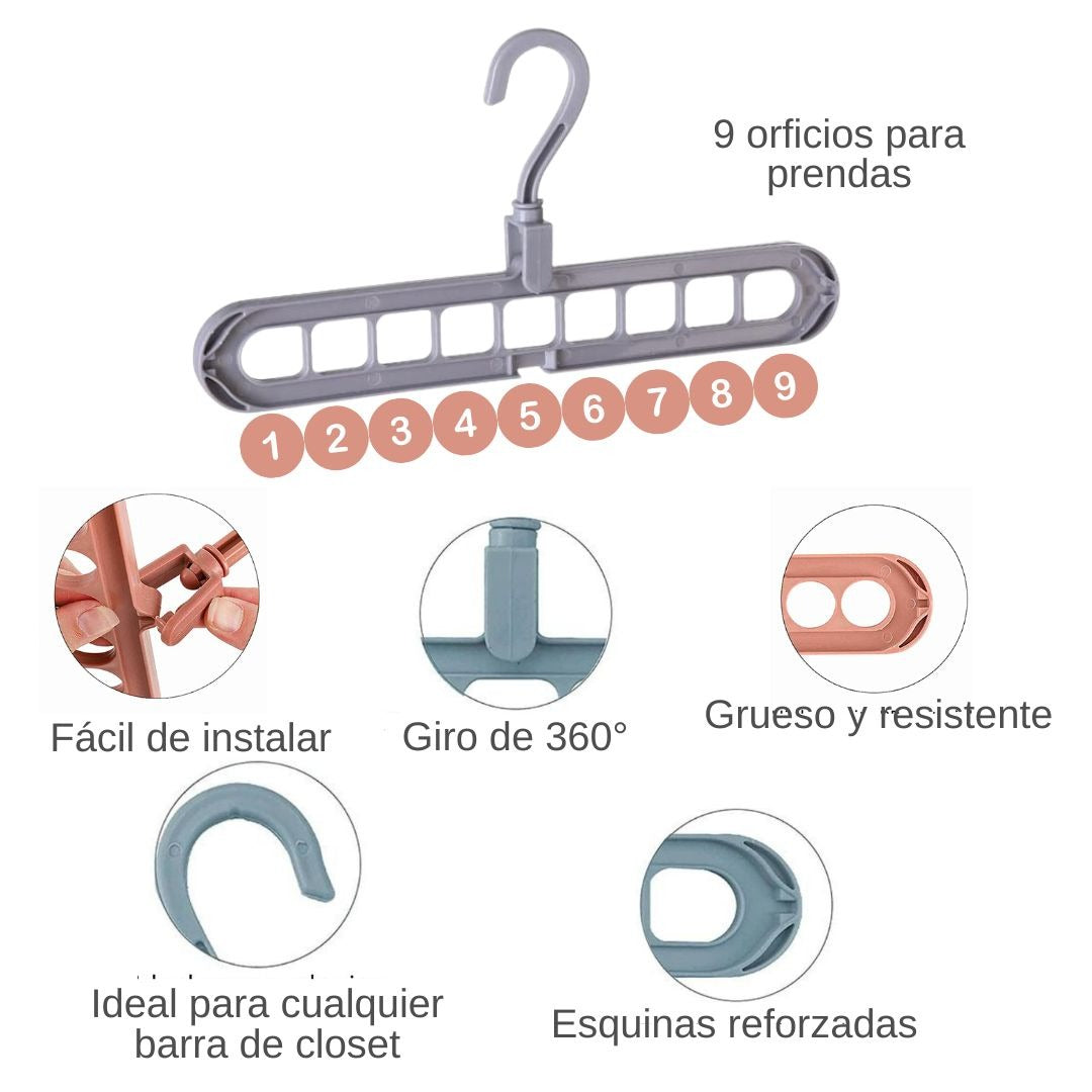 ORGANIZA+™ - La Revolución del Orden en Tu Closet (SET X10 GANCHOS)