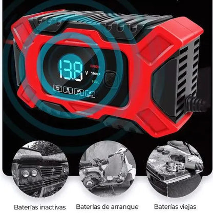 CARGADOR DE BATERIA 12V: Control inteligente de temperatura y carga para máxima seguridad.