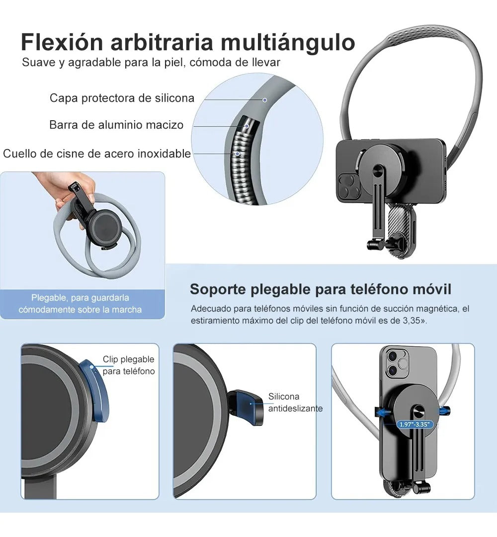 MAGNECK PRO®: Perfecto para vlogging y lives. Graba y mira sin usar las manos